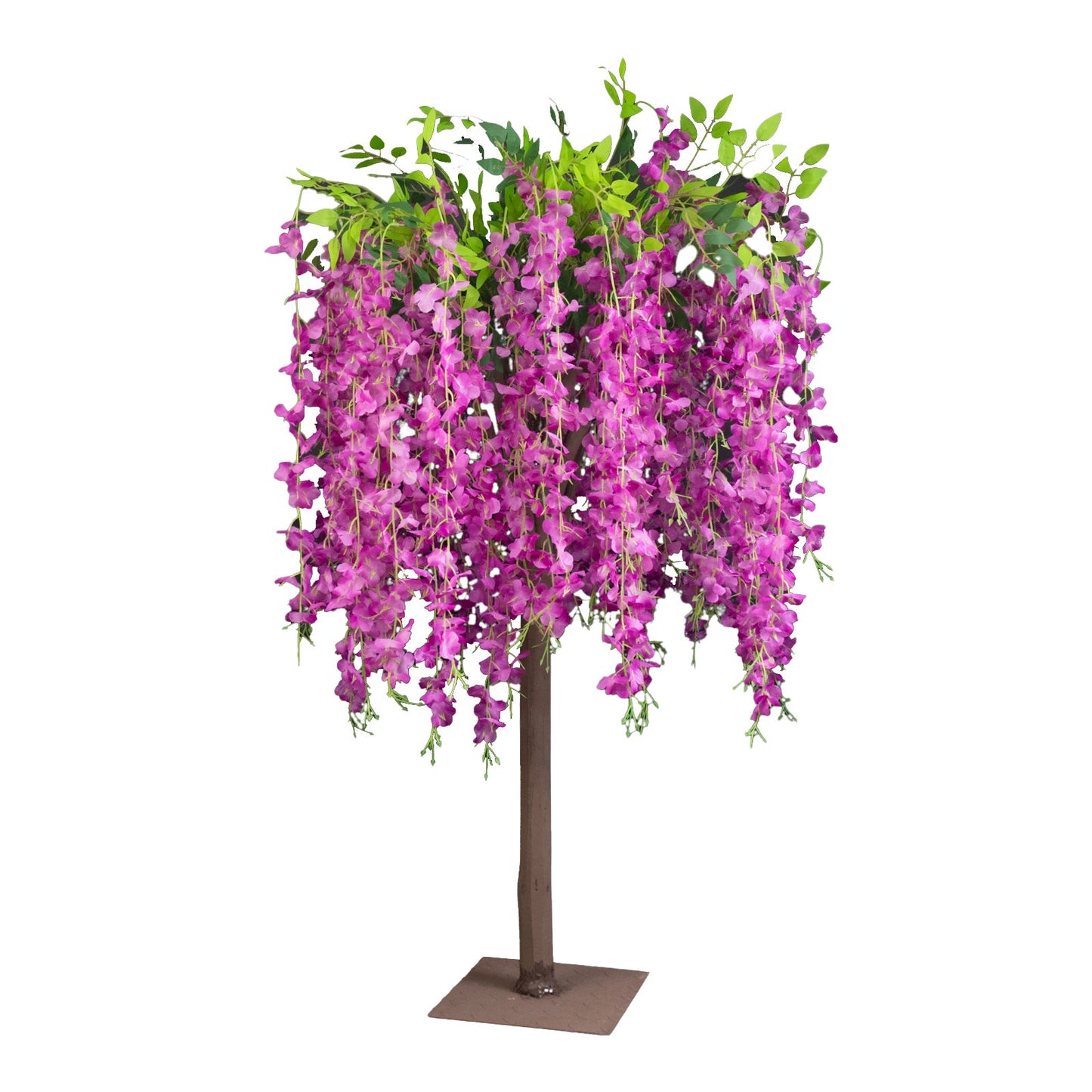 Lavender Lilac Artificial Wisteria Tree â€“ 4ft Cascading Silk Flowers with Natural Trunk for Weddings, Receptions & Event Centerpieces