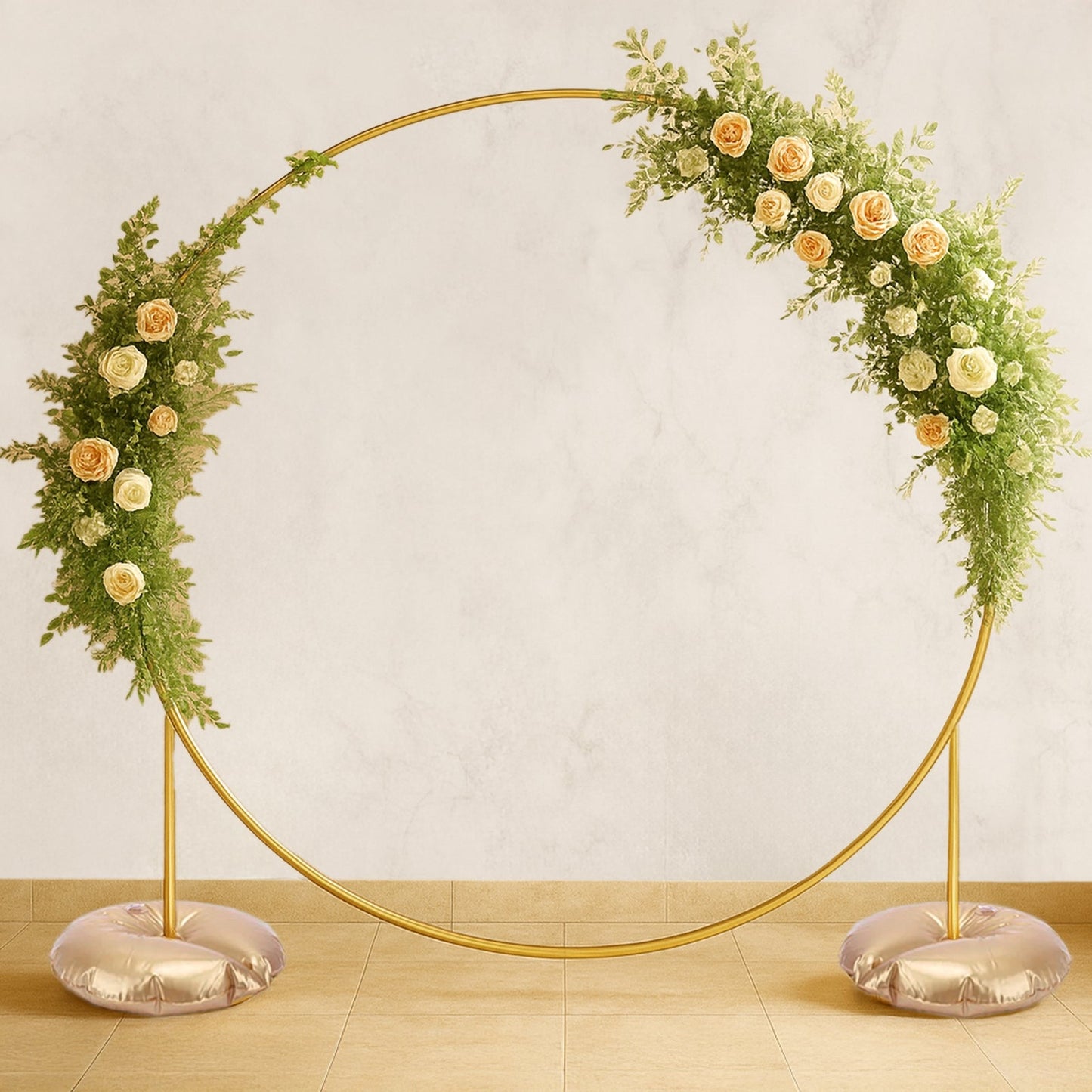 4 Pack 14" Metallic Gold Water Bags â€“ Heavy Duty Reusable PVC Fillable Base Weights for Balloon Columns & Arch Stand Support