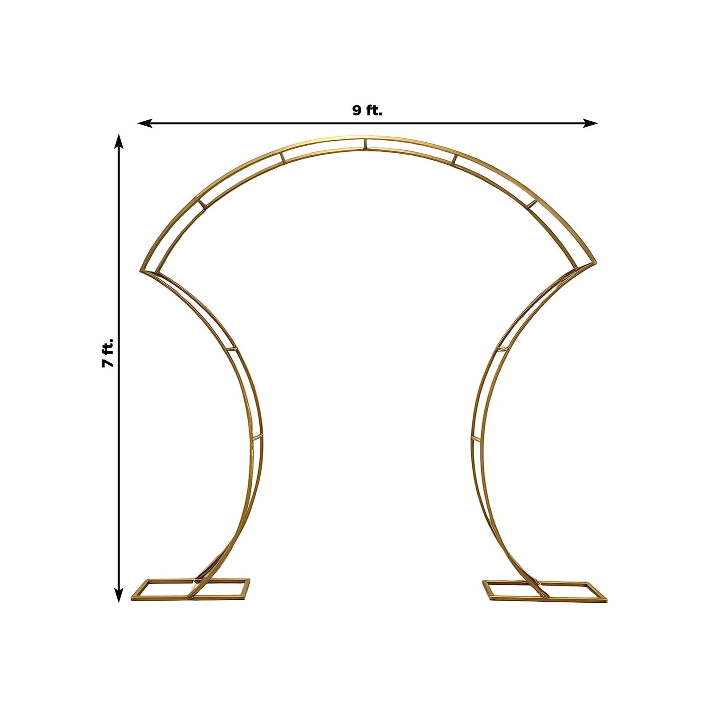 7ft Gold Double-Curved Metal Arch Frame â€“ Backdrop, Balloon & Flower Arrangement Display Stand