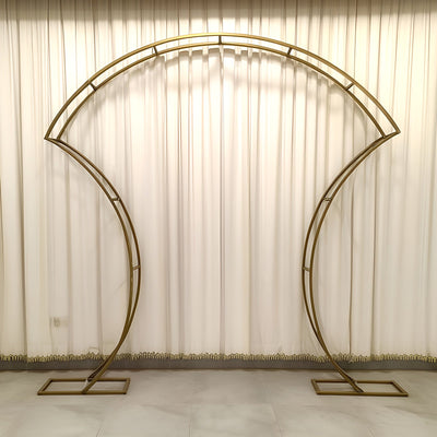 7ft Gold Double-Curved Metal Arch Frame â€“ Backdrop, Balloon & Flower Arrangement Display Stand
