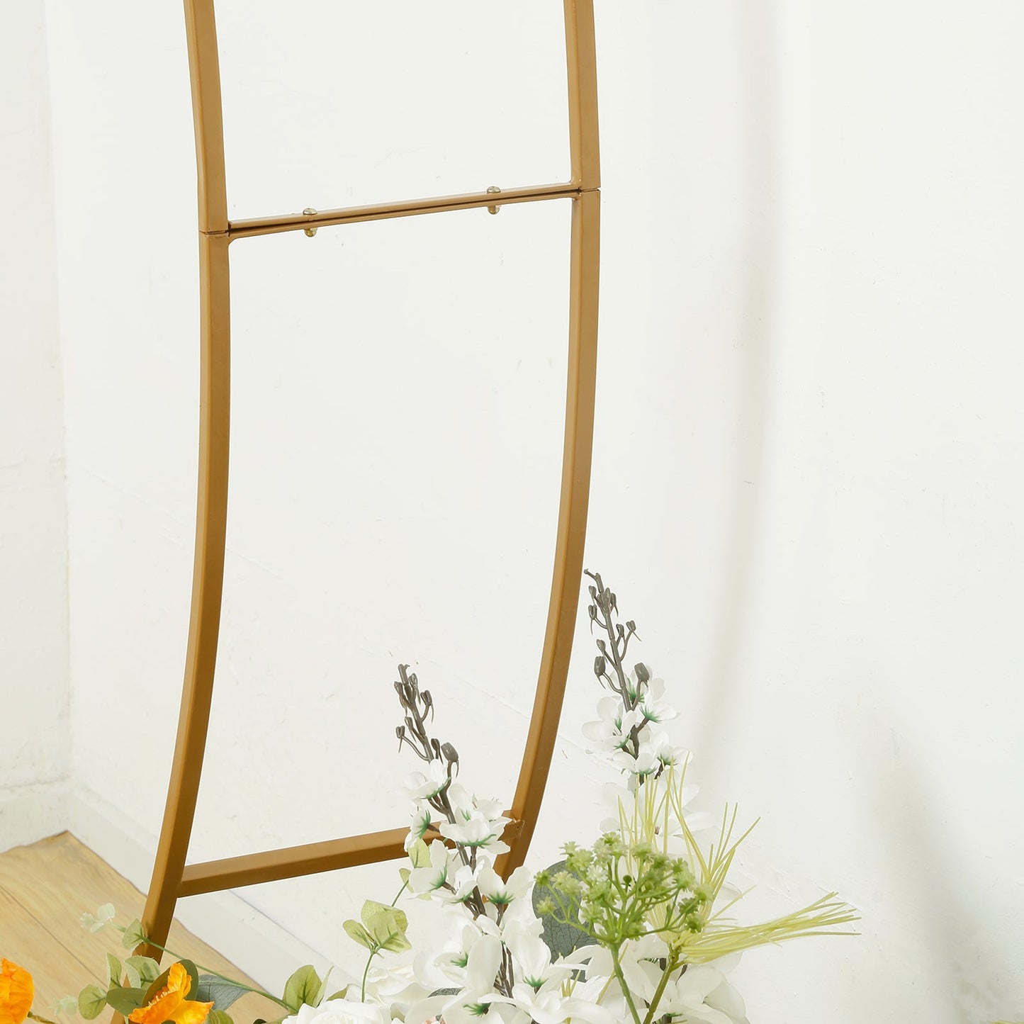 7ft Gold Double-Curved Metal Arch Frame â€“ Backdrop, Balloon & Flower Arrangement Display Stand