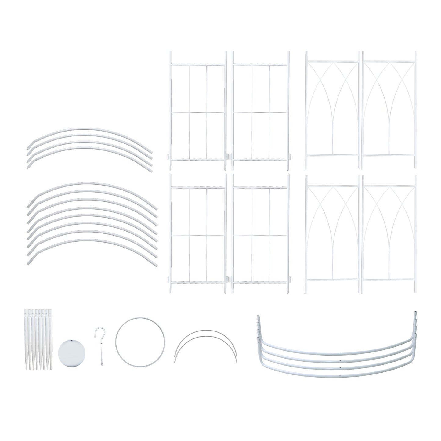 10ft White Metal Birdcage Ceremony Arch â€“ Garden Gazebo Pergola Arbor Trellis for Outdoor Weddings, Vines & Flowers