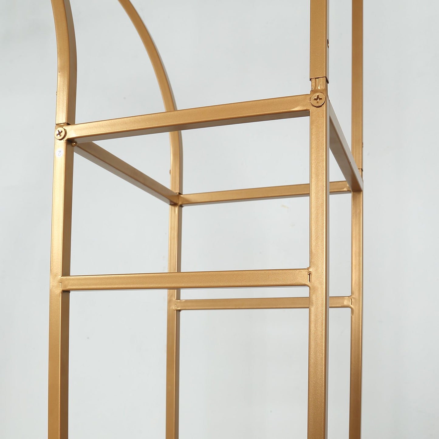 7ft Wedding Arch Rectangular Backdrop Stand â€“ Arc de Triomphe Style 3D Heavy Duty Gold Metal Frame for Balloon & Floral Display