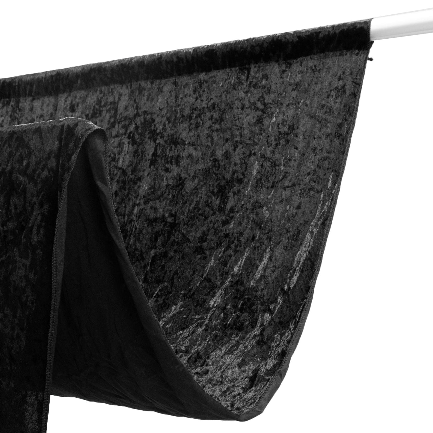 Black Crushed Velvet Backdrop Curtain â€“ 5ft x 10ft Event Drape with Rod Pocket, Privacy Panel for Photo Booths & Events