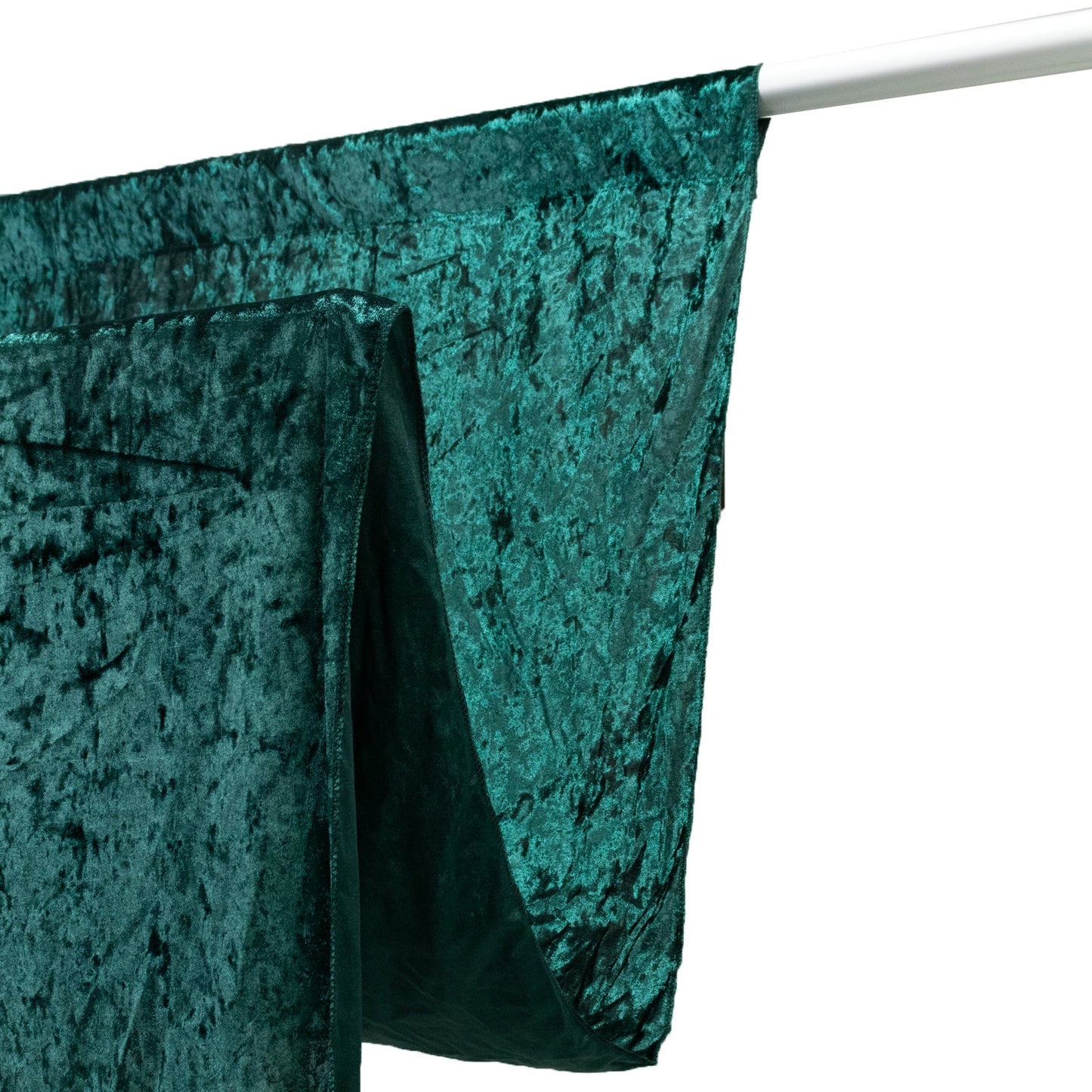 Hunter Emerald Green Crushed Velvet Backdrop Curtain â€“ 5ft x 10ft Event Drape with Rod Pocket, Privacy Panel for Photo Booths & Events