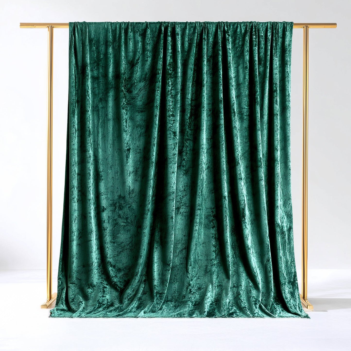 Hunter Emerald Green Crushed Velvet Backdrop Curtain â€“ 5ft x 10ft Event Drape with Rod Pocket, Privacy Panel for Photo Booths & Events