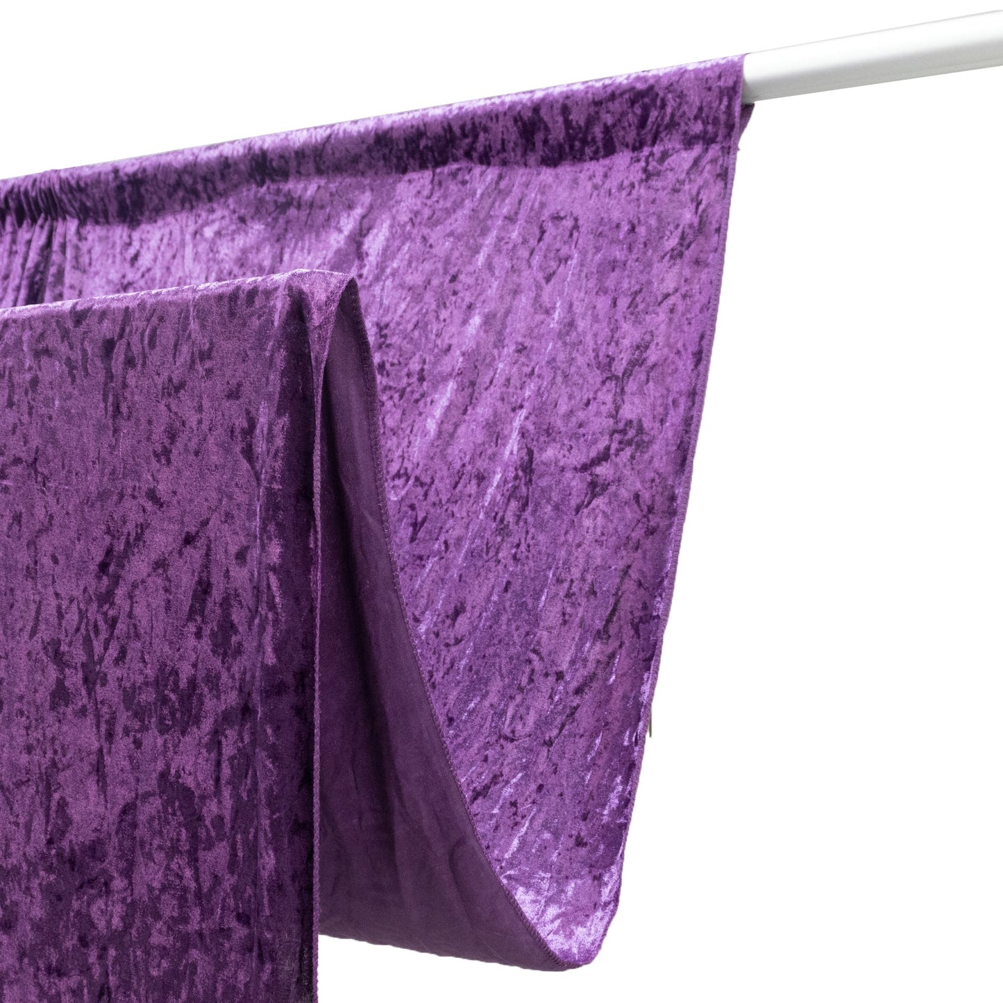 Purple Crushed Velvet Backdrop Curtain â€“ 5ft x 10ft Event Drape with Rod Pocket, Privacy Panel for Photo Booths & Events