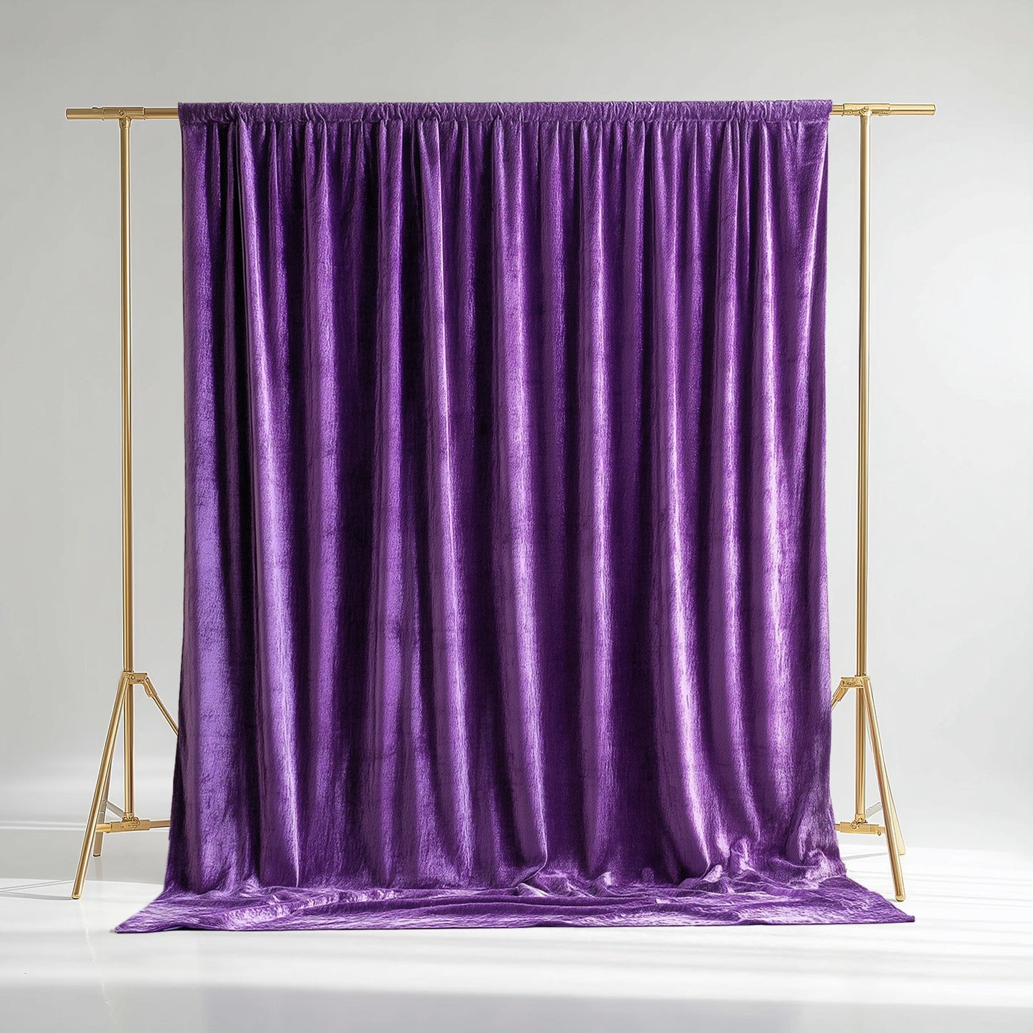 Purple Crushed Velvet Backdrop Curtain â€“ 5ft x 10ft Event Drape with Rod Pocket, Privacy Panel for Photo Booths & Events