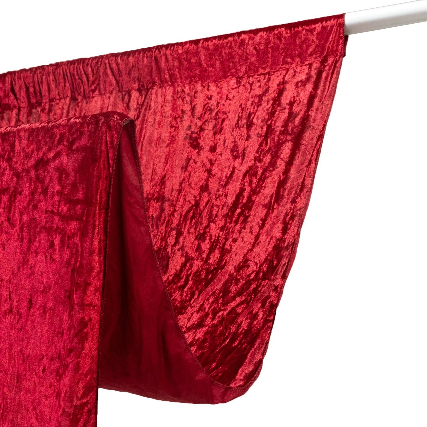 Red Crushed Velvet Backdrop Curtain â€“ 5ft x 10ft Event Drape with Rod Pocket, Privacy Panel for Photo Booths & Events