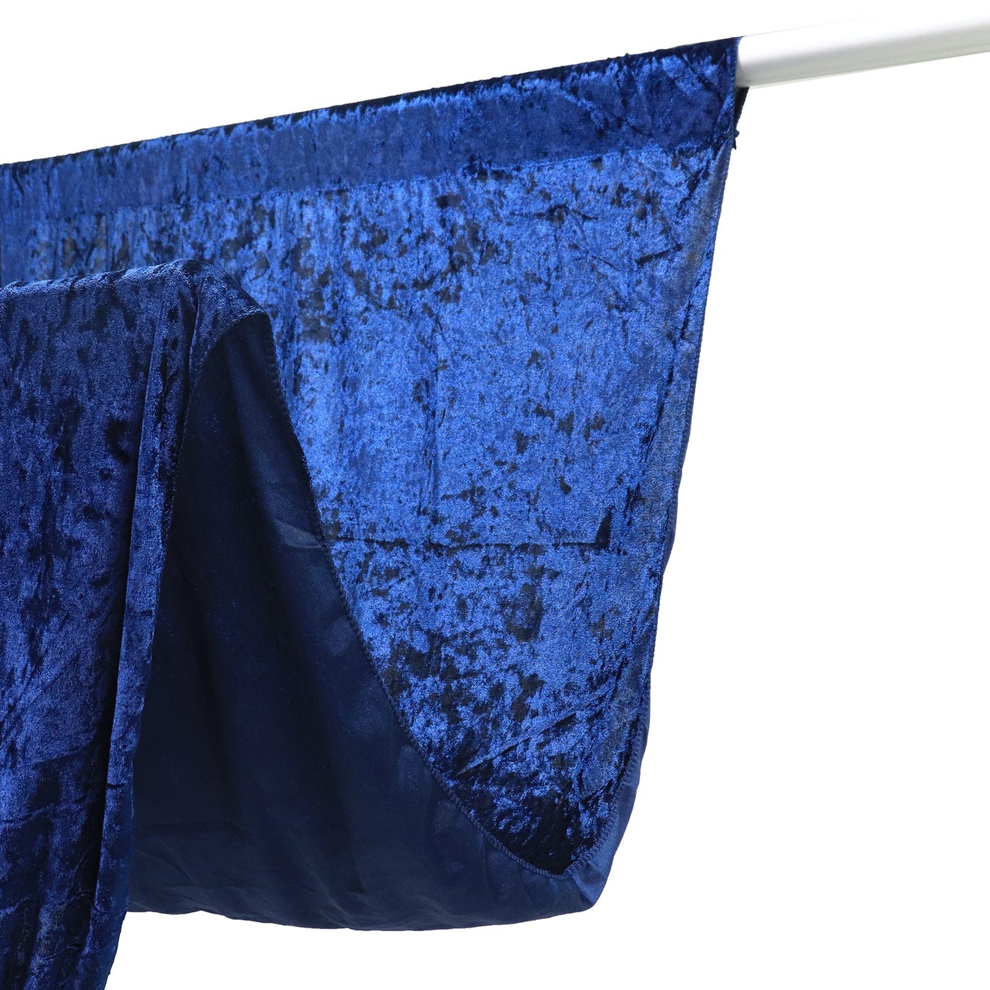 Navy Blue Crushed Velvet Backdrop Curtain â€“ 5ft x 12ft Event Drape with Rod Pocket, Privacy Panel for Photo Booths & Events