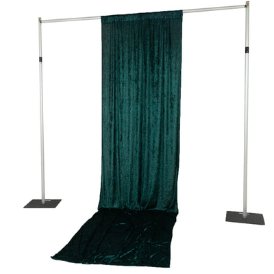Hunter Emerald Green Crushed Velvet Backdrop Curtain â€“ 5ft x 14ft Event Drape with Rod Pocket, Privacy Panel for Photo Booths & Events