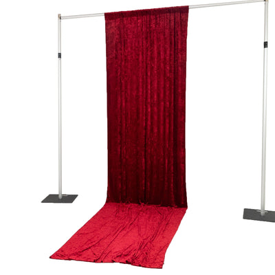 Red Crushed Velvet Backdrop Curtain â€“ 5ft x 14ft Event Drape with Rod Pocket, Privacy Panel for Photo Booths & Events