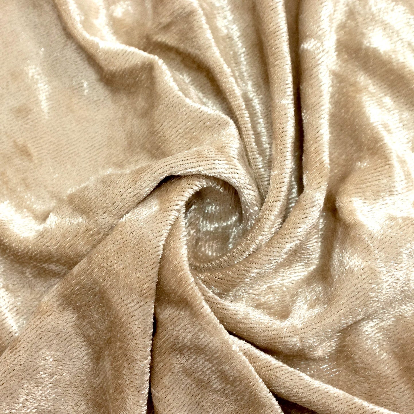 Beige Crushed Velvet Backdrop Curtain â€“ 8ft x 8ft Event Drape with Rod Pocket, Privacy Panel for Photo Booths & Events