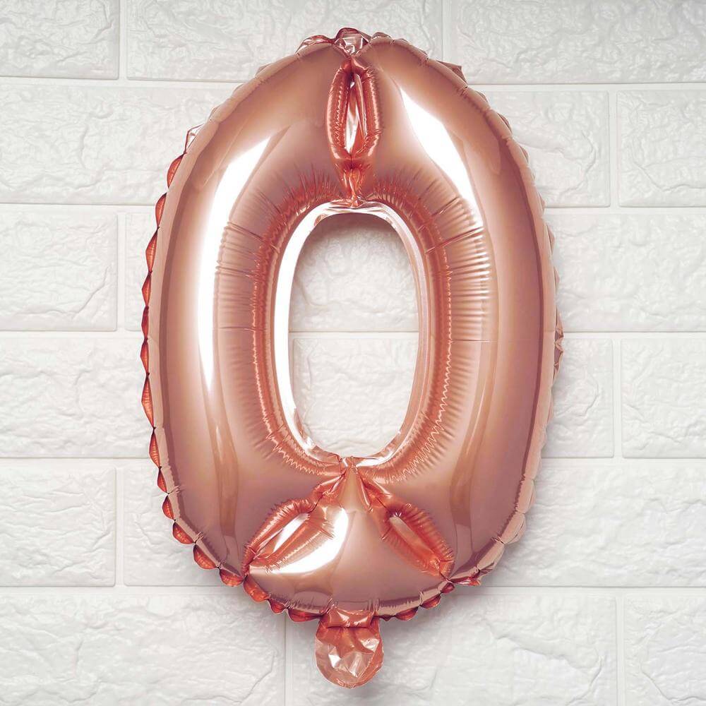 13" Rose Gold Letter Balloons, Metallic Mylar Foil Alphabet Balloons