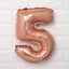 16inch Metallic Rose Gold Mylar Foil 0-9 Number Balloons