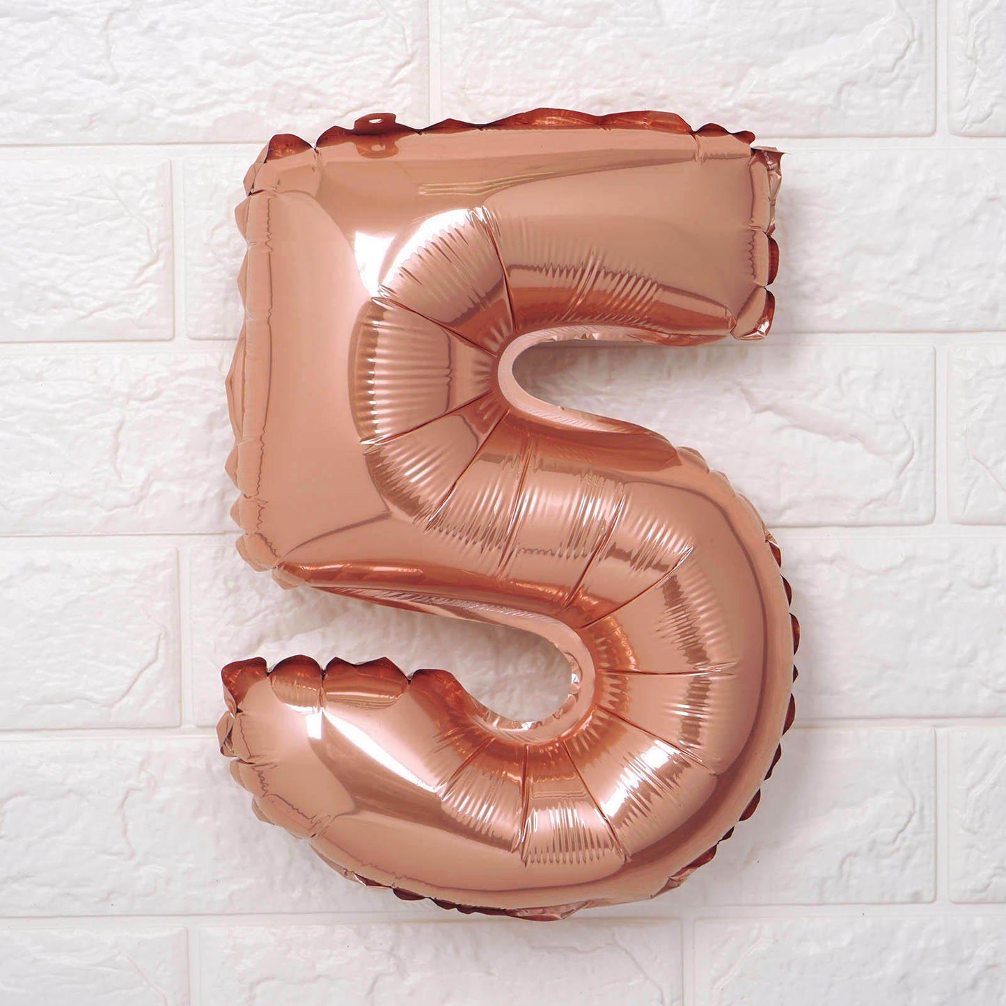 16inch Metallic Rose Gold Mylar Foil 0-9 Number Balloons