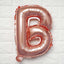 13inch Rose Gold Letter & 0-9 Number Balloons, Metallic Mylar Foil Alphabet Balloons