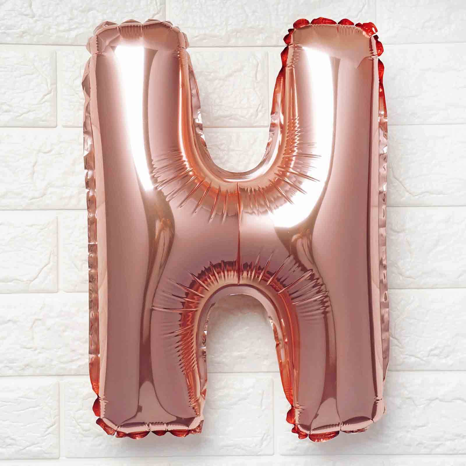 13inch Rose Gold Letter & 0-9 Number Balloons, Metallic Mylar Foil Alphabet Balloons