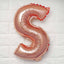 13inch Rose Gold Letter & 0-9 Number Balloons, Metallic Mylar Foil Alphabet Balloons