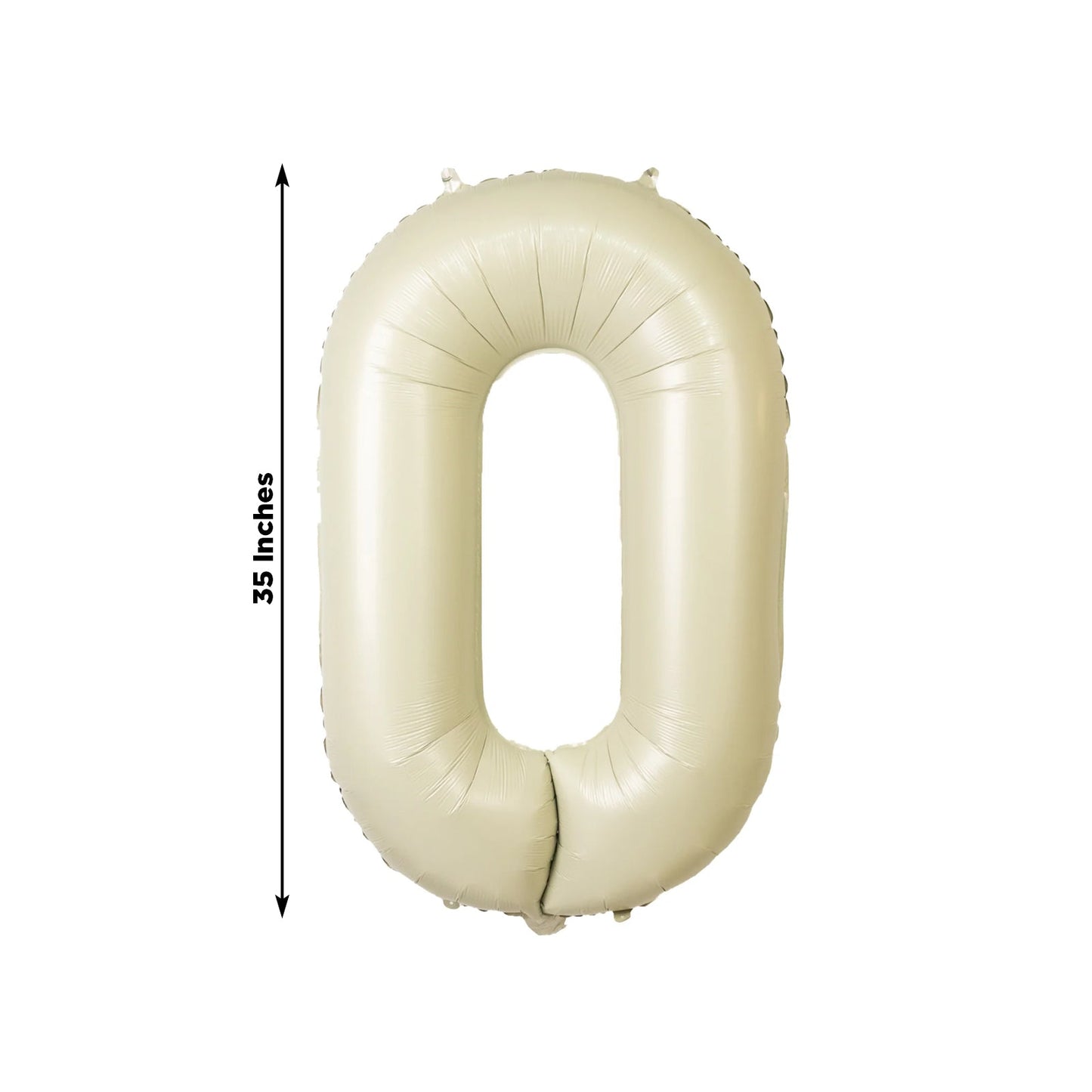 Matte Cream Number Balloons 0-9 â€“ 35" Large Mylar Foil Balloons, Air or Helium Fill