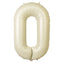 Matte Cream Number Balloons 0-9 â€“ 35inch Large Mylar Foil Balloons, Air or Helium Fill#whtbkgd