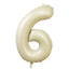 Matte Cream Number Balloons 0-9 â€“ 35inch Large Mylar Foil Balloons, Air or Helium Fill