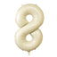 Matte Cream Number Balloons 0-9 â€“ 35inch Large Mylar Foil Balloons, Air or Helium Fill