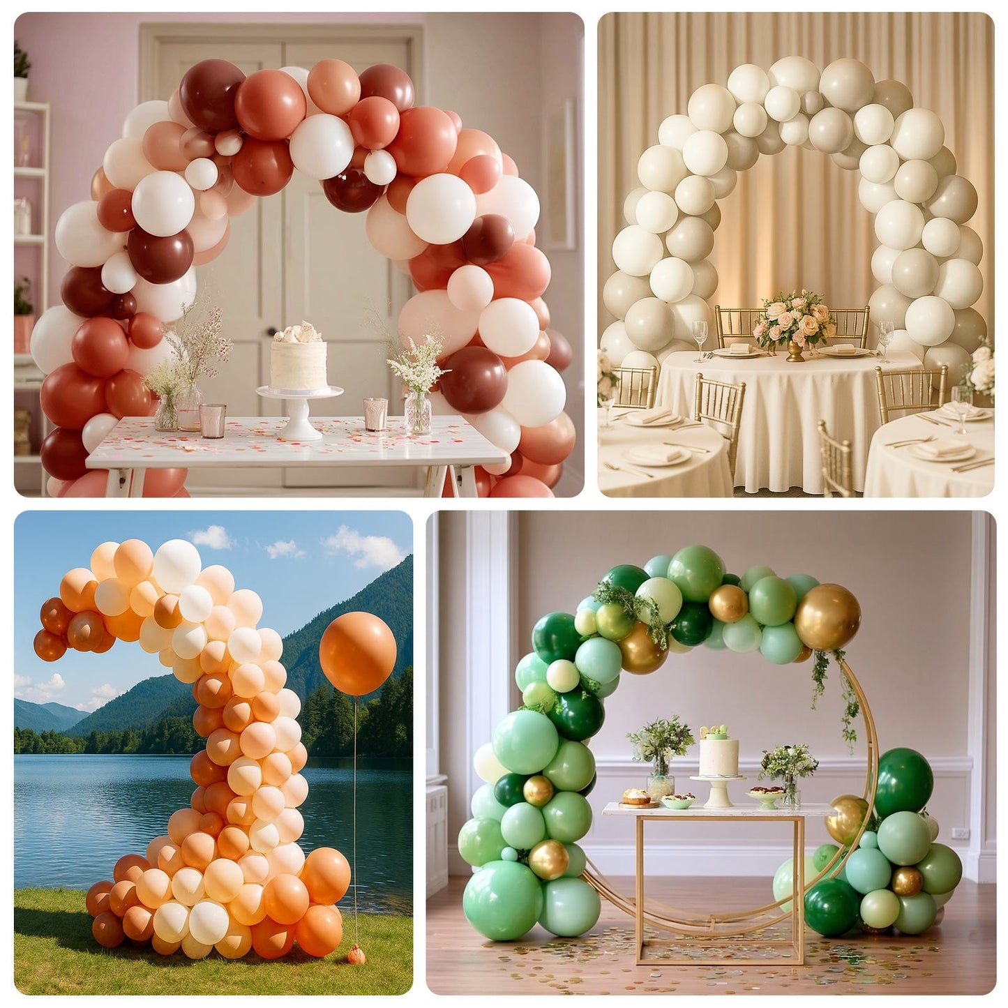 Set of 110 Pearl White Balloon Garland Kit â€“ Biodegradable Extra Strong Latex Balloons for Party Arch DÃ©cor