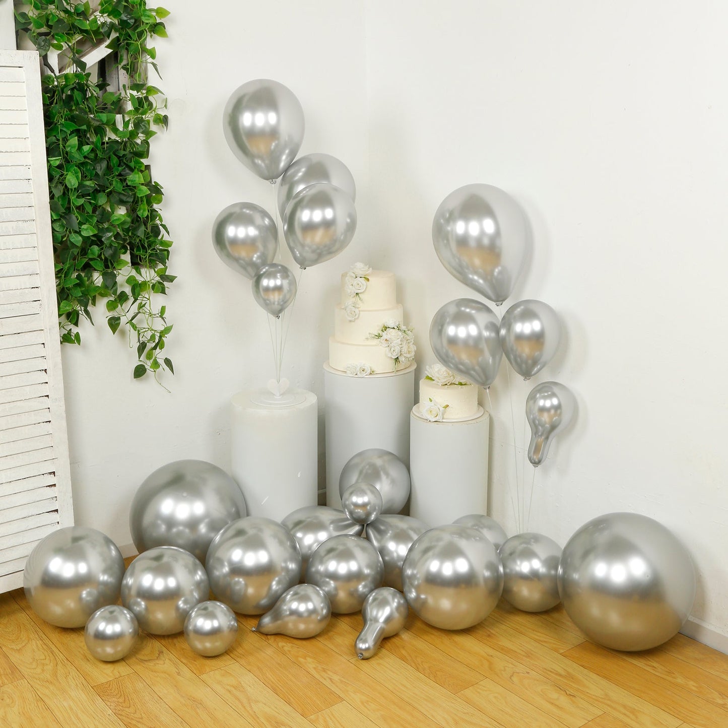 Set of 110 Silver Balloon Garland Kit â€“ Biodegradable Extra Strong Latex Balloons for Party Arch DÃ©cor