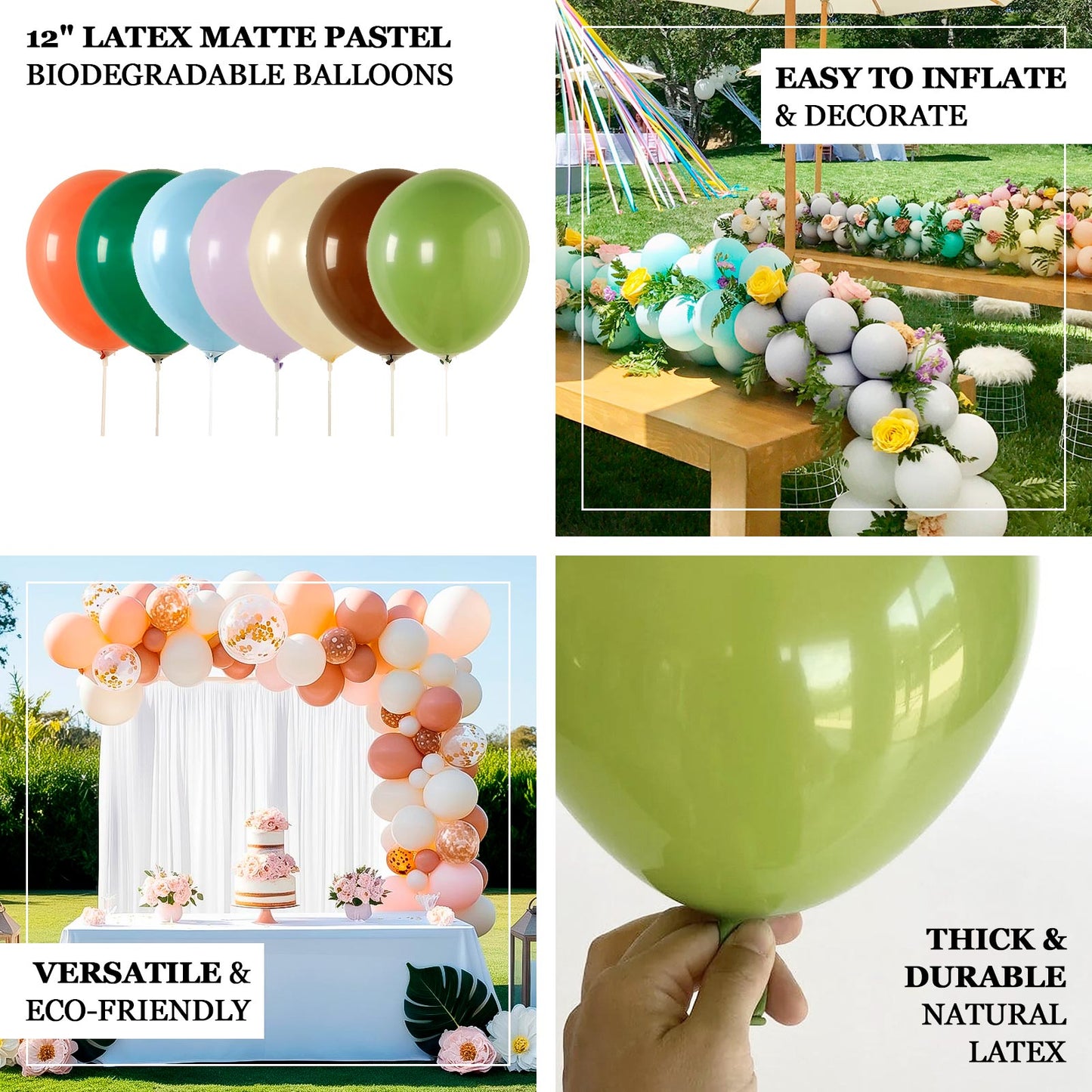 50 Pack Matte Pastel Burgundy Biodegradable Balloons 12", Round Eco-friendly Thick Latex Party Balloons