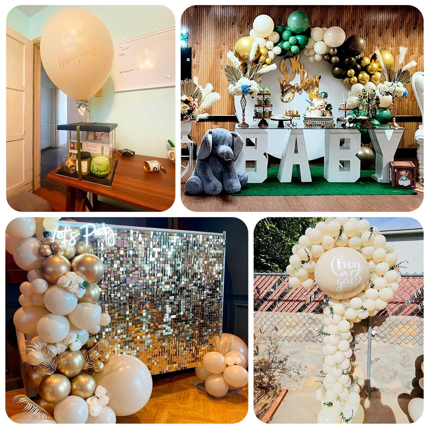 10 Pack Matte Pastel Blush Biodegradable Balloons 18", Round Eco-friendly Thick Latex Party Balloons