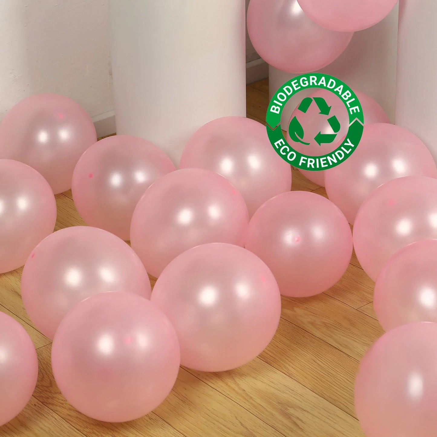 50 Pack Blush Biodegradable Balloons, 12" Thickened Extra Strong Eco-friendly Latex Helium Party Balloons