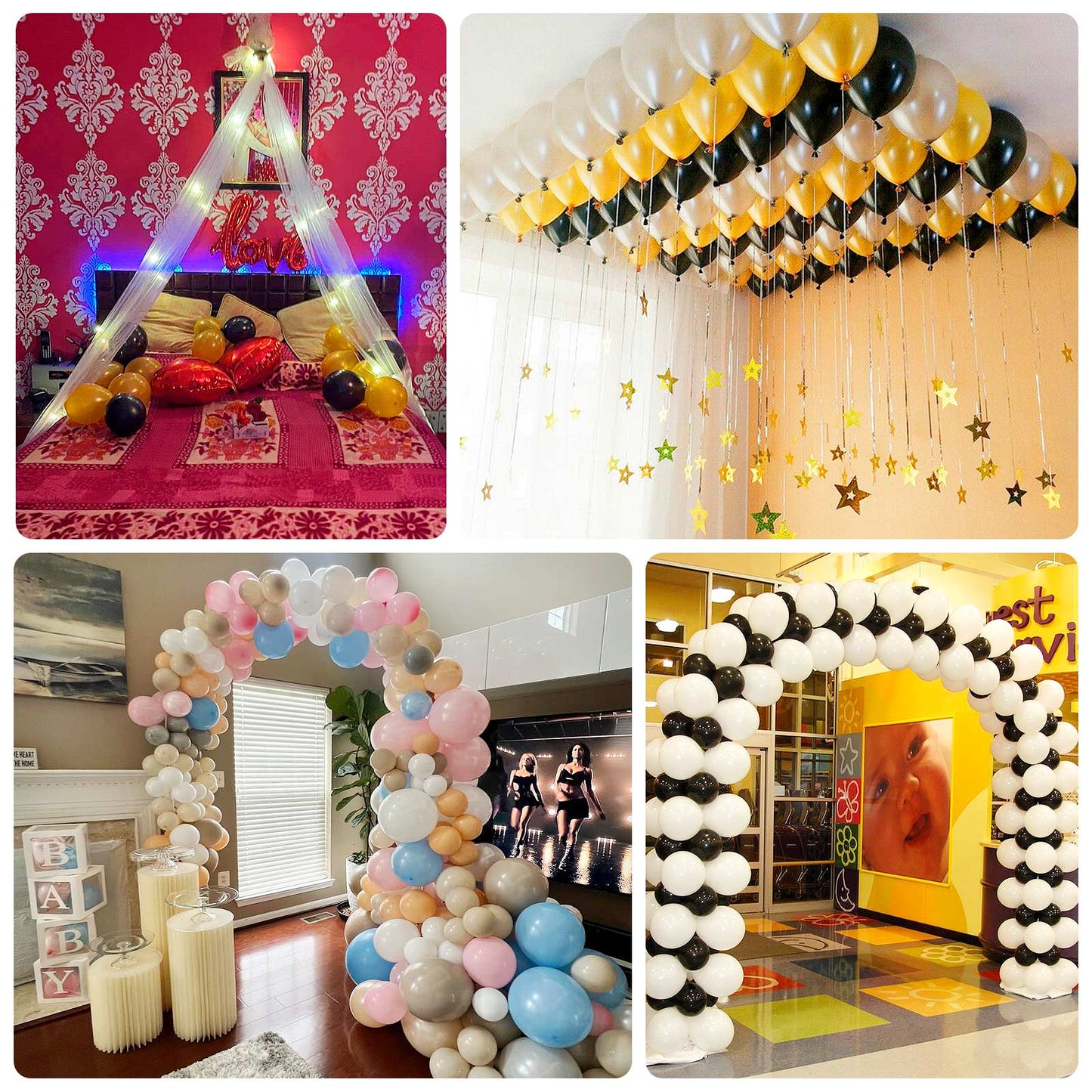 50 Pack Silver Biodegradable Balloons, 12" Thickened Extra Strong Eco-friendly Latex Helium Party Balloons