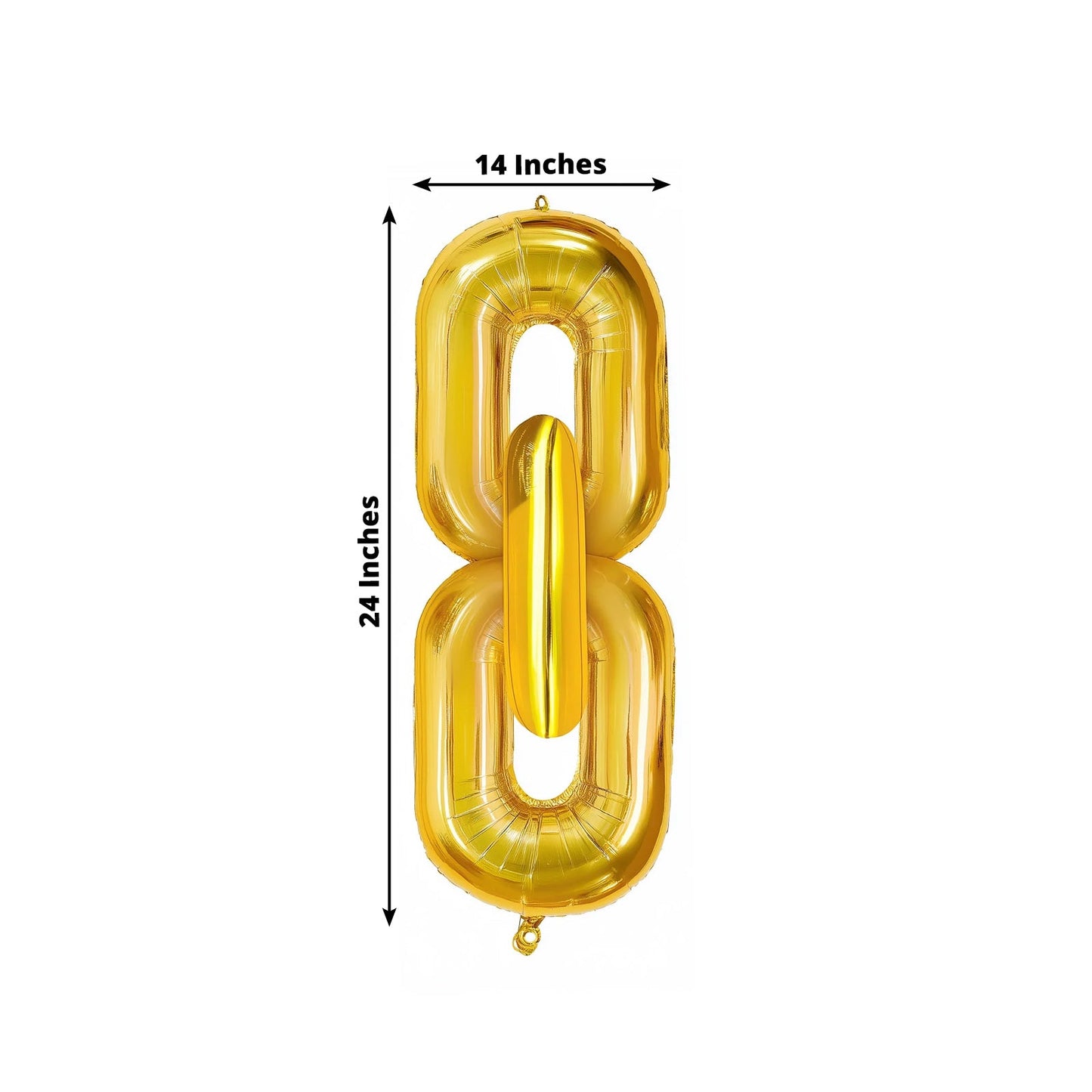 30-Pack 24" Gold Chain Foil Balloons â€“ Jumbo Link Mylar Balloons for 90s Hip Hop Party Arches Up to 44ft Long Balloon Chain