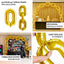 30-Pack 24" Gold Chain Foil Balloons â€“ Jumbo Link Mylar Balloons for 90s Hip Hop Party Arches Up to 44ft Long Balloon Chain