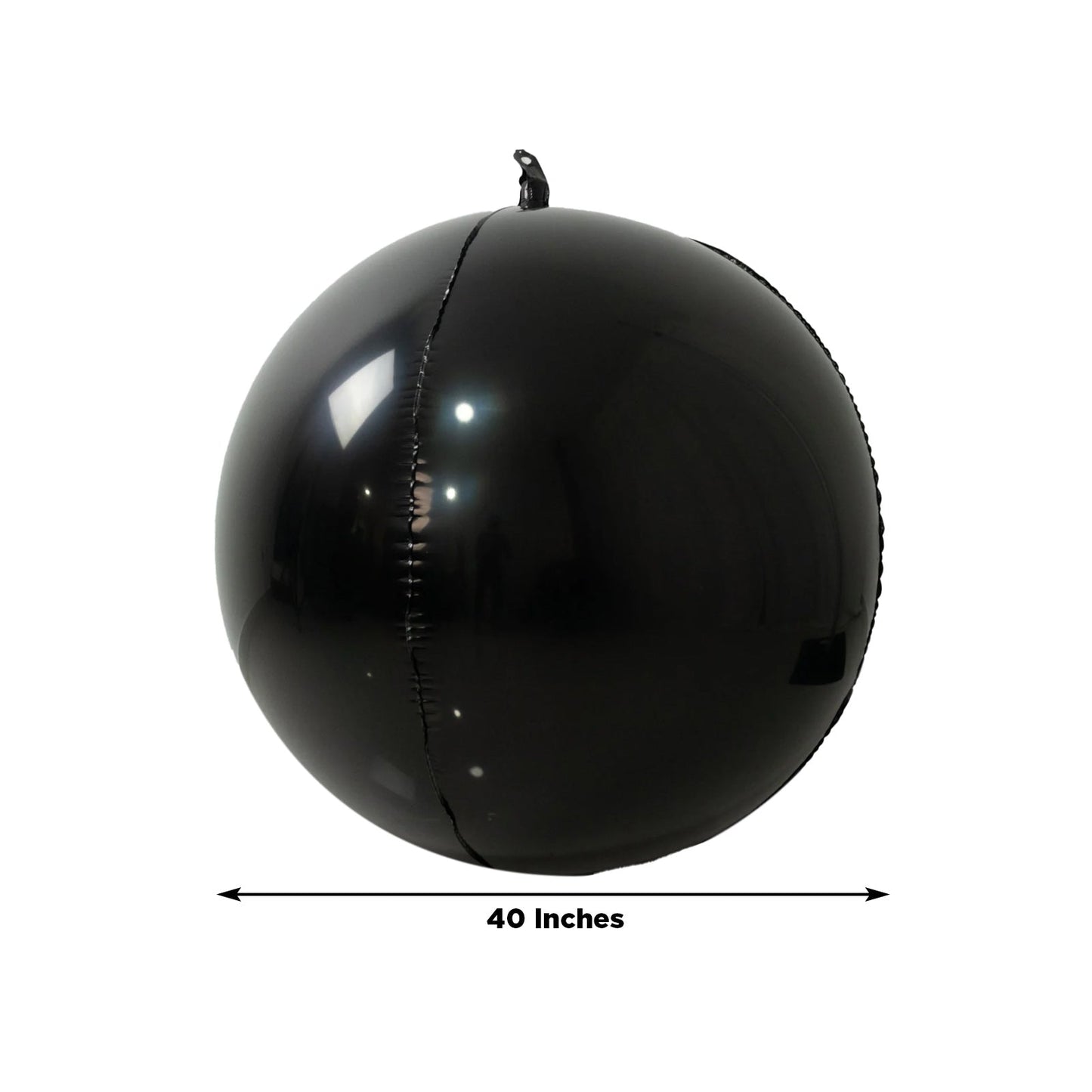 4-Pack Metallic Black Sphere Balloons, 39" Orbz Mylar Balloons Helium or Air-Filled Party Supplies