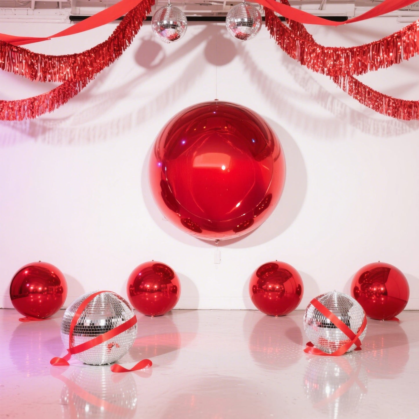 2-Pack Metallic Red Sphere Balloons, 43" Orbz Mylar Balloons Helium or Air-Filled Party Supplies