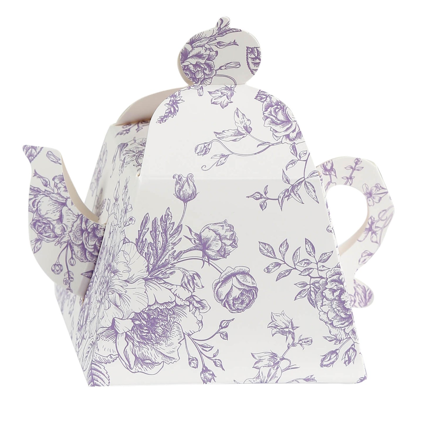25 Pack 5"x4" Mini Teapot Favor Boxes â€“ White Lavender French Toile Design Gift Boxes