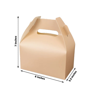 25 Pack Candy Gift Tote Gable Boxes, Matte Nude Party Favor Treat Boxes - 6"x3.5"x7"