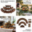 Set of 3 Wooden Dessert Pedestals Rustic Brown 3-Tier Semicircle Design - Half Moon Cupcake Display Risers 7", 13", 18"