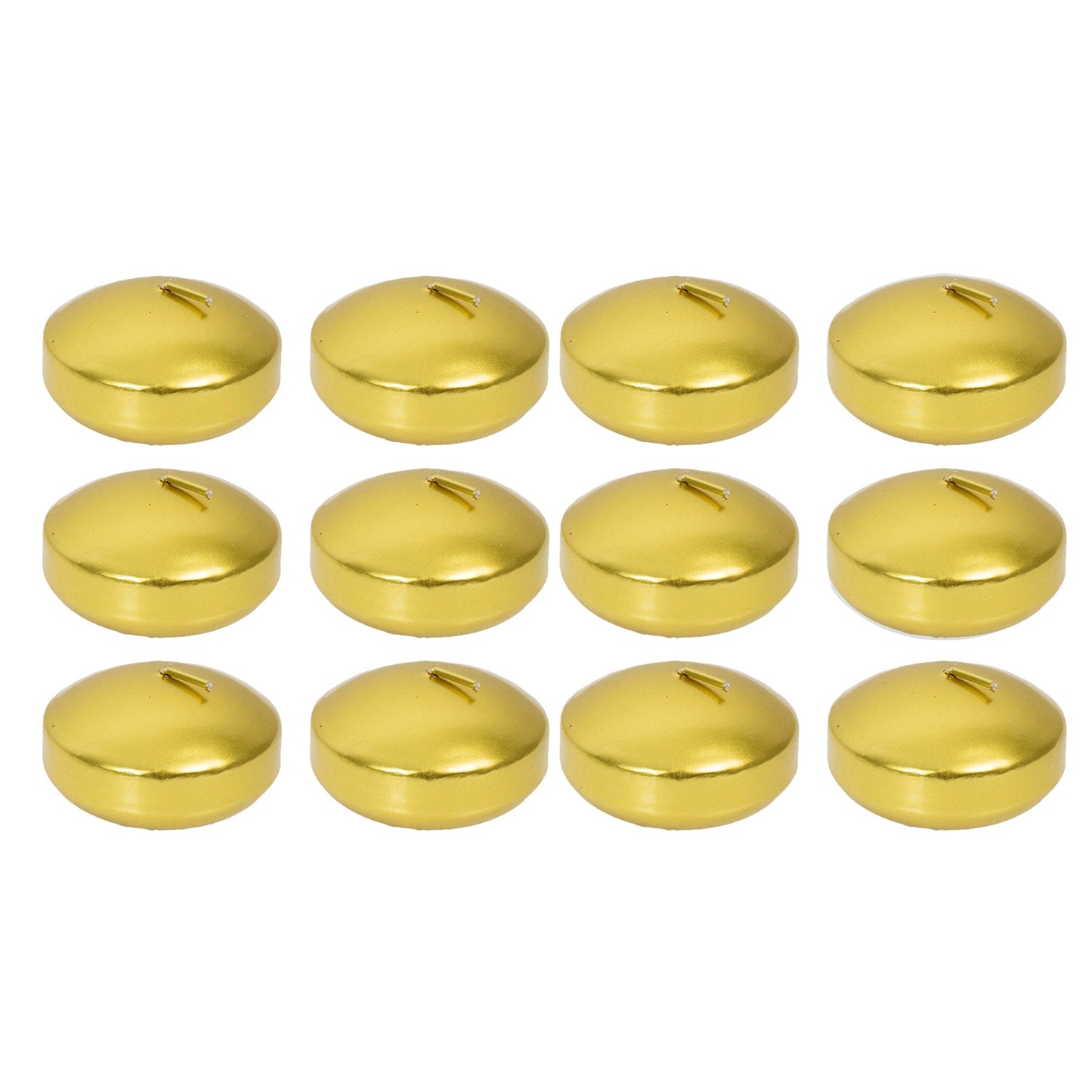 12 Pack 3" Gold Floating Candles, Unscented Dripless Wax Discs for Centerpieces