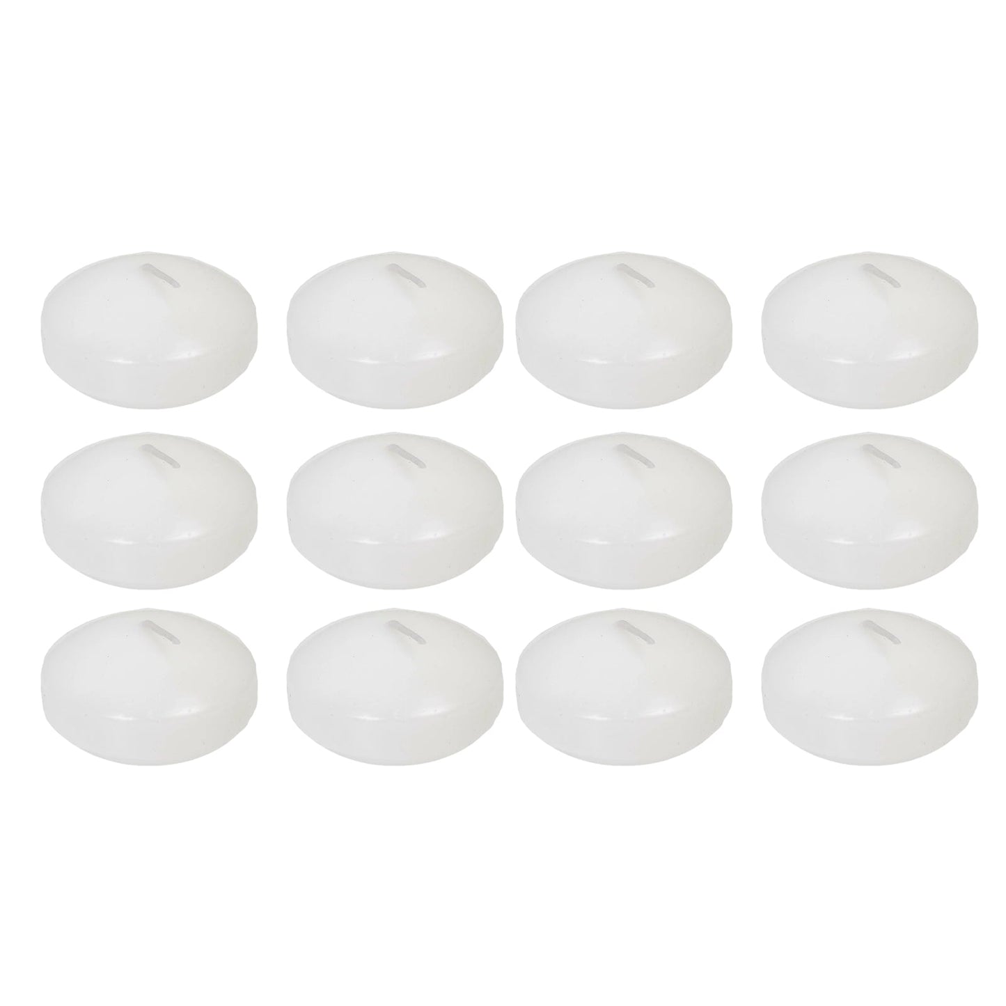 12 Pack 3" White Floating Candles, Unscented Dripless Wax Discs for Centerpieces
