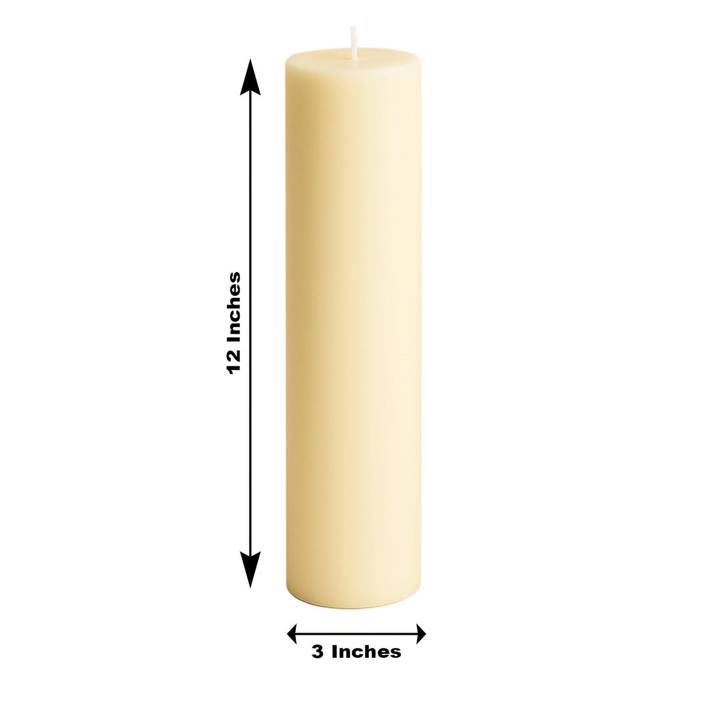 6-Pack Unscented Dripless Pillar Candles â€“ 3"x12" Ivory Paraffin Wax with Smokeless Cotton Wicks, Clean & Long-Lasting 120-Hour Burn
