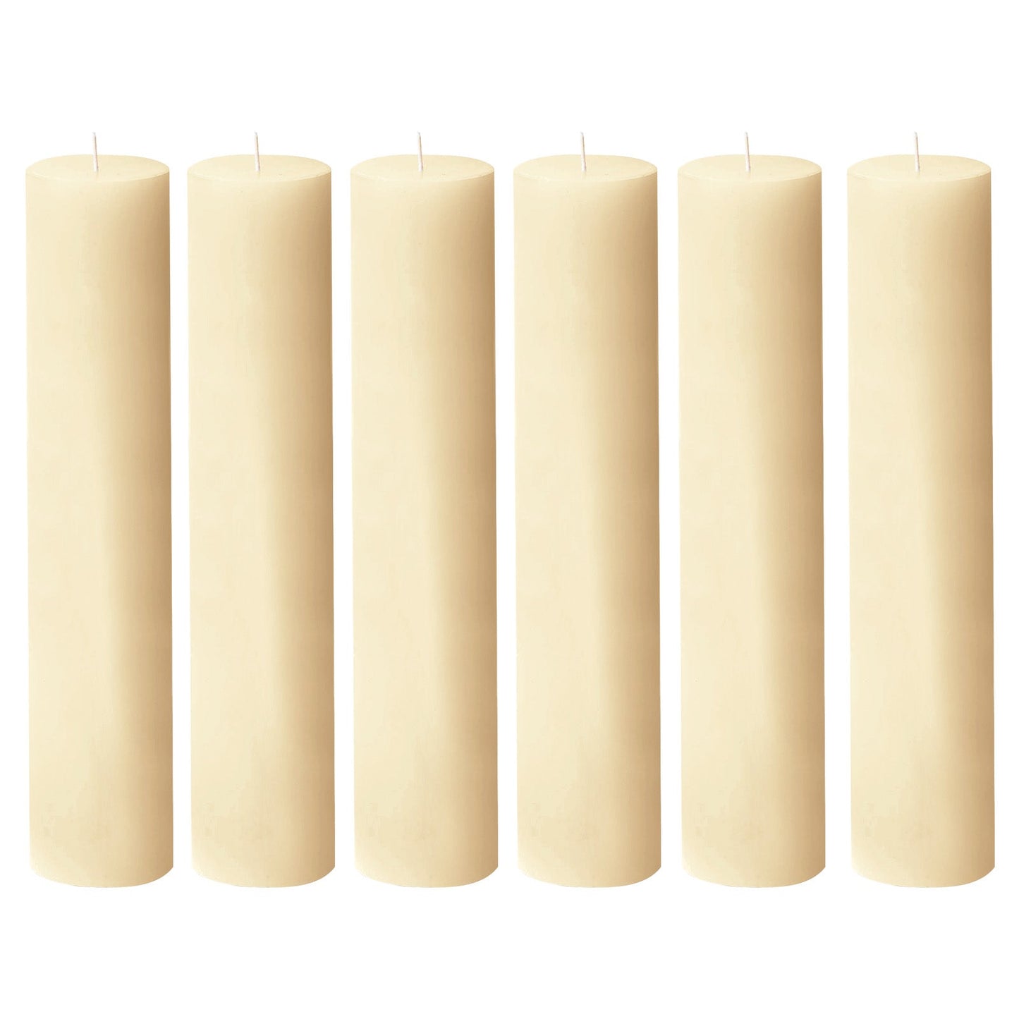 6-Pack Unscented Dripless Pillar Candles â€“ 3"x12" Ivory Paraffin Wax with Smokeless Cotton Wicks, Clean & Long-Lasting 120-Hour Burn