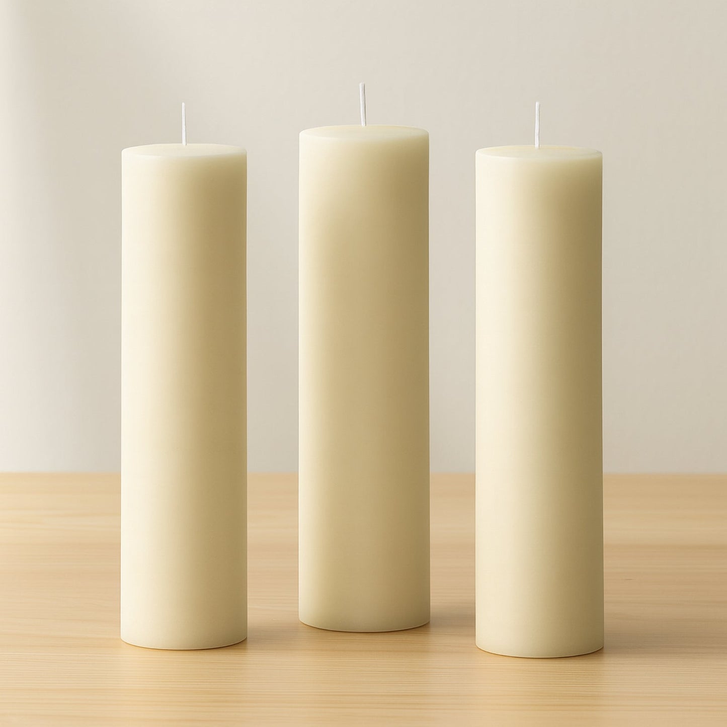 6-Pack Unscented Dripless Pillar Candles â€“ 3"x12" Ivory Paraffin Wax with Smokeless Cotton Wicks, Clean & Long-Lasting 120-Hour Burn