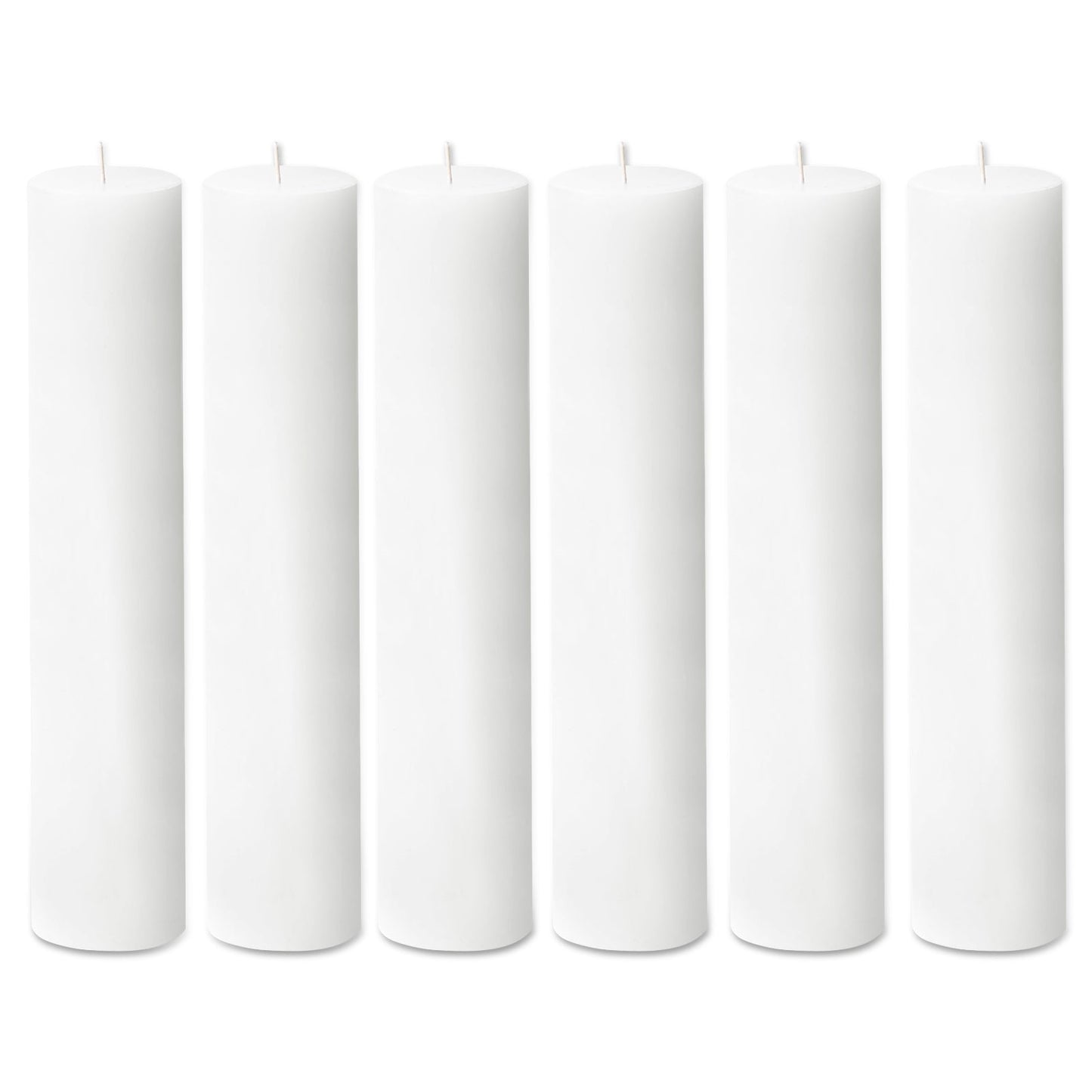 6-Pack Unscented Dripless Pillar Candles â€“ 3"x12" White Paraffin Wax with Smokeless Cotton Wicks, Clean & Long-Lasting 120-Hour Burn