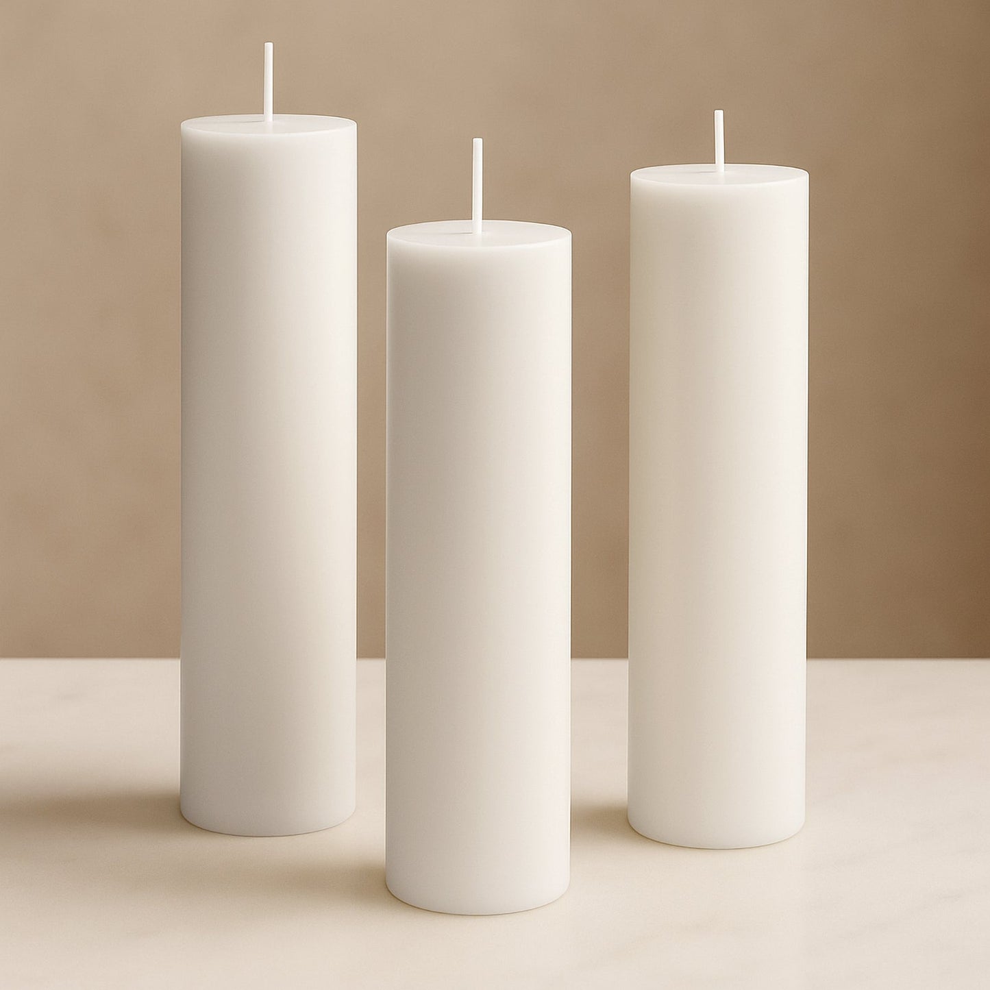 6-Pack Unscented Dripless Pillar Candles â€“ 3"x12" White Paraffin Wax with Smokeless Cotton Wicks, Clean & Long-Lasting 120-Hour Burn