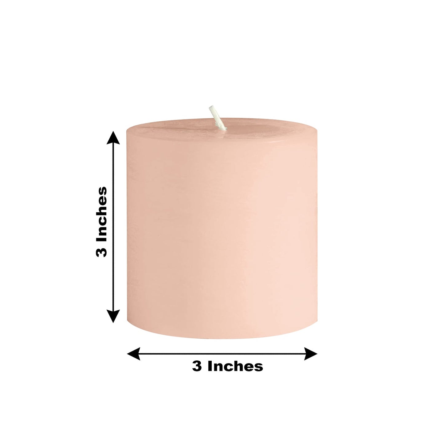 6-Pack Unscented Dripless Pillar Candles â€“ 3"x3" Blush Paraffin Wax with Smokeless Cotton Wicks, Clean & Long-Lasting 30-Hour Burn