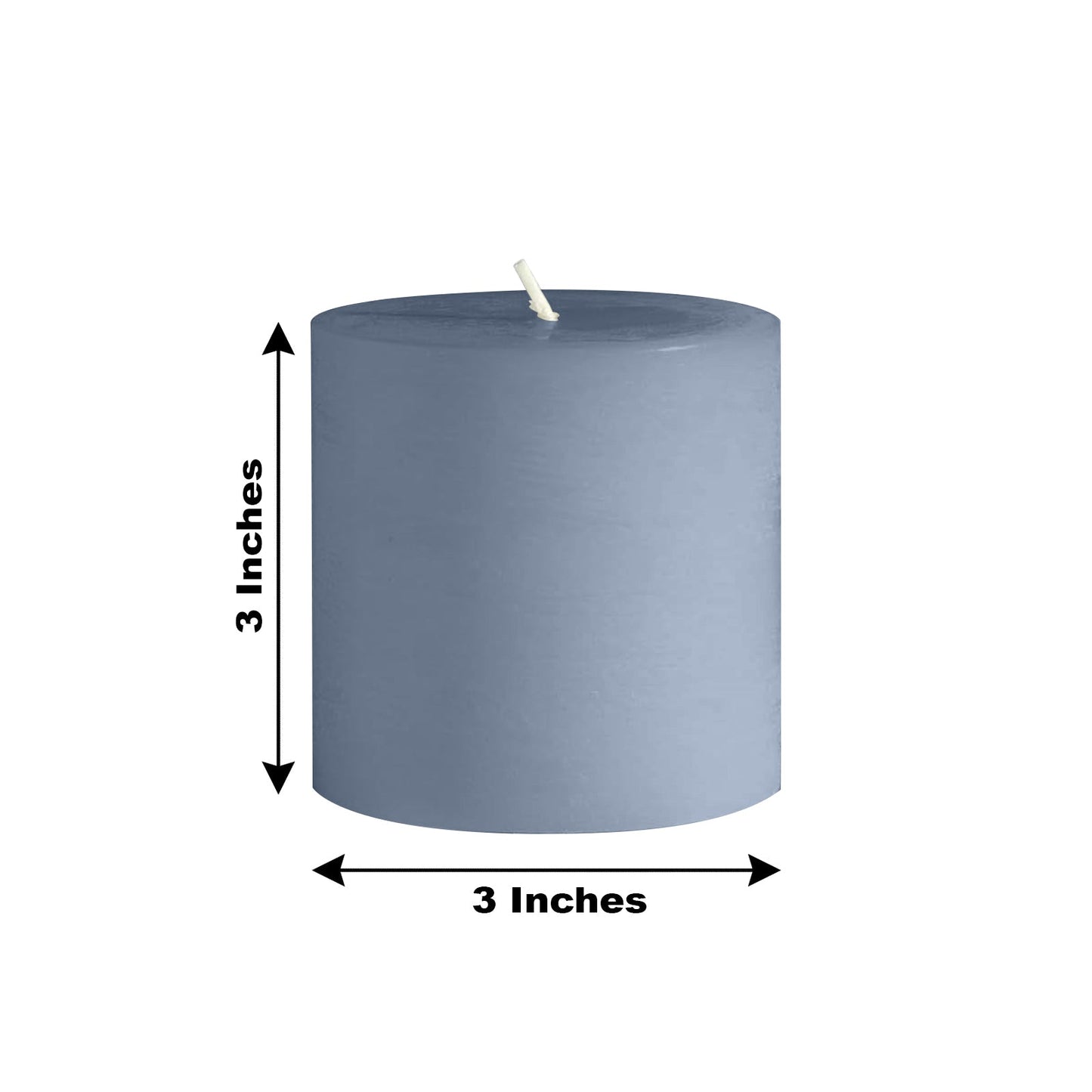 6-Pack Unscented Dripless Pillar Candles â€“ 3"x3" Dusty Blue Paraffin Wax with Smokeless Cotton Wicks, Clean & Long-Lasting 30-Hour Burn
