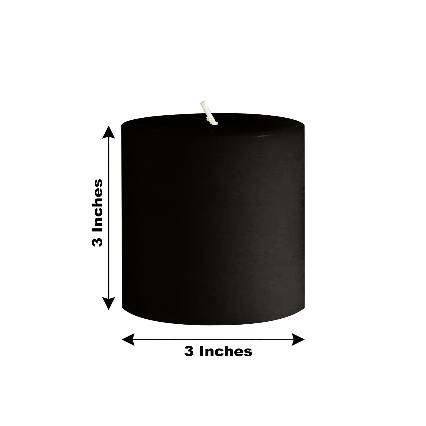 6-Pack Unscented Dripless Pillar Candles â€“ 3"x3" Black Paraffin Wax with Smokeless Cotton Wicks, Clean & Long-Lasting 30-Hour Burn